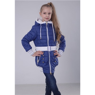 3517Б Пальто на синтепоне Синий/146