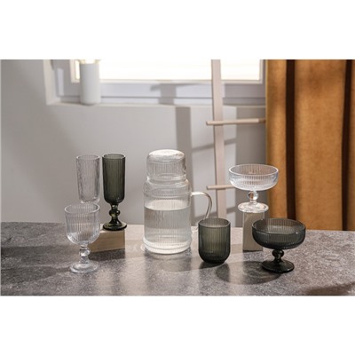 Бокал для шампанского Magistro «Грани», 150 мл, 5.5×18.5 см, стекло, графит