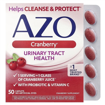 AZO, Cranberry®, добавка для здоровья мочевыводящих путей, 50 капсул
