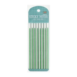 Блок-закладка с липким краем, зелёный, 8 блоков по 20 штук, 140×6 мм, пластиковые