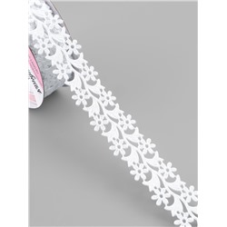 Лента фигурная «Ромашки», 25 мм, 9±0.5 м, белая
