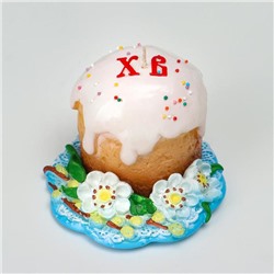 Свеча декоративная «Пасхальный кулич на подставке», 11×9 см, 270 г