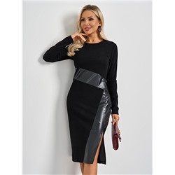 Платье-футляр чёрное из трикотажа