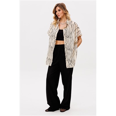 Блуза EOLA 2874 бежевый_черный_принт