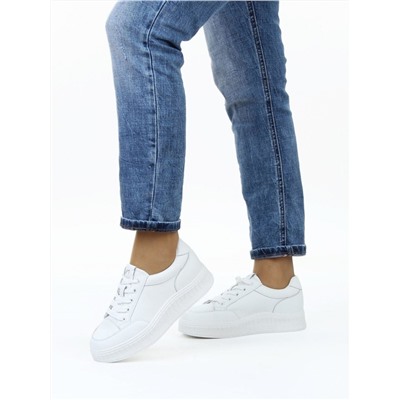 03-A338-3 WHITE Полуботинки спортивные женские (натуральная кожа)