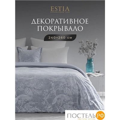 ESTIA ПРИМАВЕРА сер.-голуб. Покрывало 240х260, 1 пр., 100% полиэстер