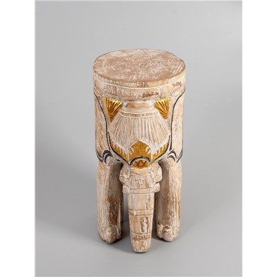 УЦЕНКА Табурет «Слон» 25×25×50 см, дерево албезия, белый