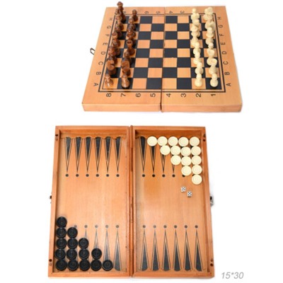 Игра настольная 3 в 1: нарды, шахматы, шашки / 341-161 /уп 48/