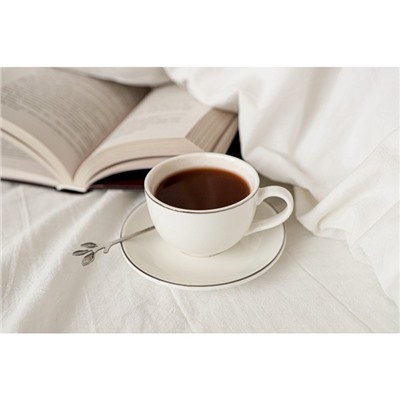 Кофейная пара фарфоровая Magistro La Perle, 2 предмета: чашка 100 мл, блюдце d=11.5 см, цвет белый