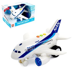 УЦЕНКА Самолёт инерционный «Пассажирский», свет и звук