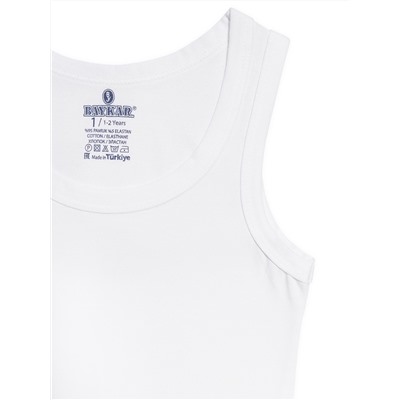 2045-01 Майка для мальчика белая (BAYKAR)
