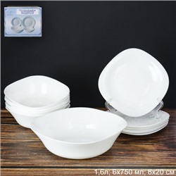 Столовый набор 13 предметов квадратный  Sq13 87595 (WHITE) (уп 2) белая коробка