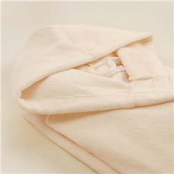 Халат махровый с капюшоном женский SL HOME: Basic «Айвори», хлопок 100%, молочный