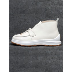 01-5281-2 WHITE Ботинки демисезонные женские (натуральная кожа, байка)