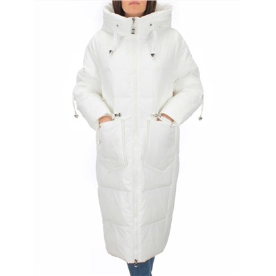 H303 WHITE Пальто зимнее женское (200 гр. холлофайбер)