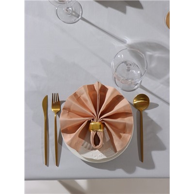 Набор салфеток с декоративными кольцами «Этель» Beige pleasure, 40×40 см - 2 шт., 100% хлопок, саржа 190 г/м²