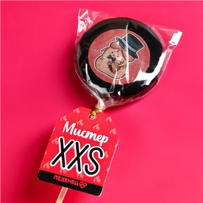Леденец с печатью на палочке «Мистер XXS»: вкус: кола, 25 г. (18+)