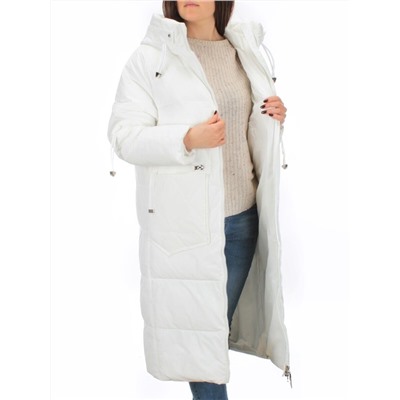 H303 WHITE Пальто зимнее женское (200 гр. холлофайбер)