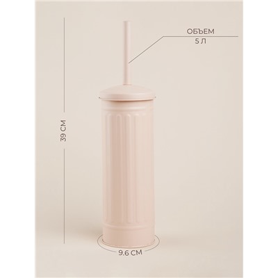 Ёршик для унитаза с подставкой SL Home, силиконовый, 9.6×9.6×39 см, бежевый
