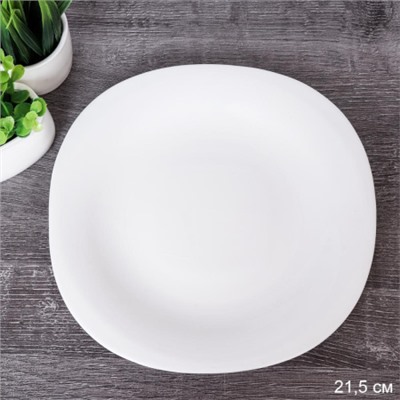 Тарелка квадратная 215 мм плоская белая  FLFP85 (WHITE) (уп 48)