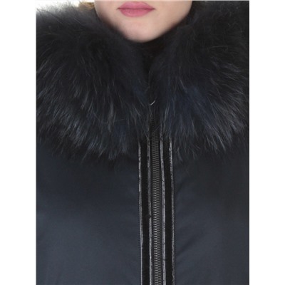 E-1961 DK. BLUE Пальто женское с мехом Evcanbady