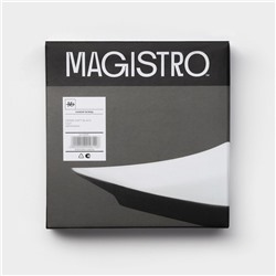 Тарелки Magistro Matt black, 15×2 см, набор 2 шт., квадратные, фарфор, белые, чёрные