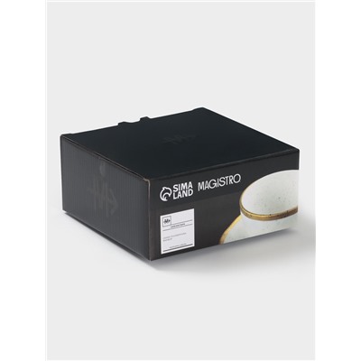 Чайная пара Magistro Poursephona, чашка 250 мл, блюдце d=16 см, фарфор, белая