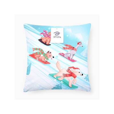 Наволочка декоративная новогодняя «Этель», 40×40 см, велюр