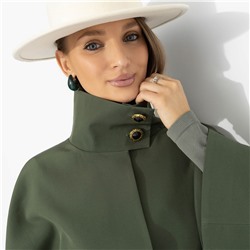 Жакет‑кейп на подкладе, Дикое притяжение (с поясом, хаки)