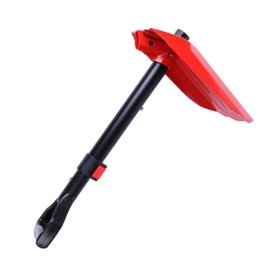 Лопата лавинная алюминиевая ИРЕМЕЛЬ СНЕГОВИК IR102 с пилой 35см, D-обр. рукоять, регулировка длины 93/81.5см, лезвие 32.3x22.3см, чёрно-красная/уп10