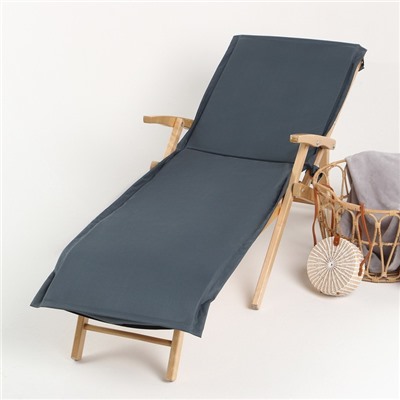 Подушка на шезлонг «Этель», 55×190+2 см, оксфорд с ВМГО, графитовая