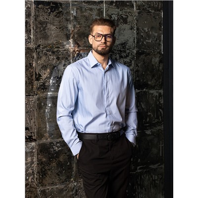 006J Мужская рубашка JenTa голубой