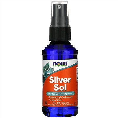 NOW Foods, Silver Sol, 50 мкг, 118 мл (4 жидк. Унции)