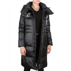 9110 BLACK Пальто зимнее женское FLOWERROVE (200 гр. холлофайбера)