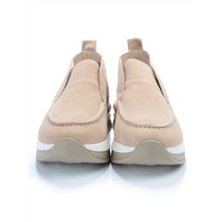 01-5576-6 BEIGE Ботинки демисезонные женские (натуральная замша, байка)