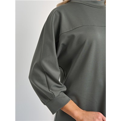 Платье трикотажное цвета хаки