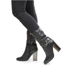 YF189-060M BLACK Полусапоги зимние женские (натуральная кожа, натуральный мех (еврозима))