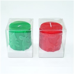 Свеча ароматическая Новогодняя red/green п/у 8*6*6 см