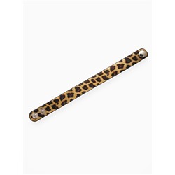 Браслет кожа «Сафари» леопард, цвет чёрно-золотой, 22 см