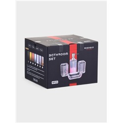 Набор для ванной «Кристалл», 4 предмета, дозатор, 2 стакана, мыльница