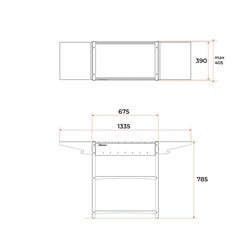 Мангал Family Standart FS2000, 133.2×39.4×77.4 см, 2 мм, боковые столики, полка