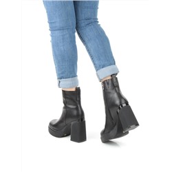 04-M3-1451 BLACK Ботильоны зимние женские (натуральная кожа, натуральный мех)