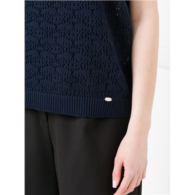 Блуза вязаная тёмно-синего цвета