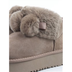 04-PAYH31-3Z KHAKI Угги женские (натуральная замша, 100% шерсть, натуральный мех)