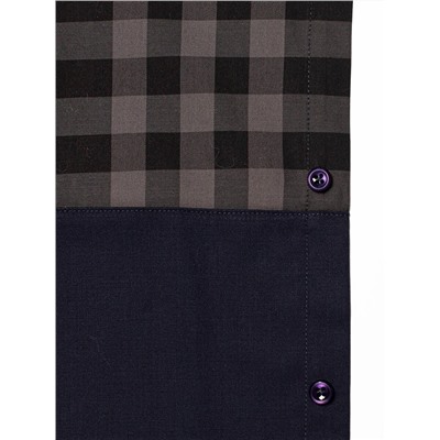 011J Мужская рубашка JenTa темно-синий