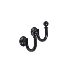 УЦЕНКА Крючок для штор ТУНДРА KS003, однорожковый, цвет черный, 2 шт.