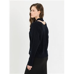 Джемпер вязаный тёмно-синий