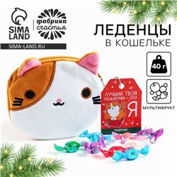 Леденцы «Лучший подарочек» в кошельке, со вкусом арбуза, 40 г