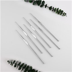 Набор крючков для вязания, d=0.5-1 мм, 12 см, 6 шт.
