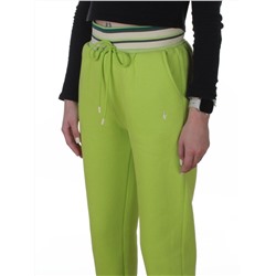2615 LT. GREEN Брюки утепленные спортивные женские (85% хлопок, 10% полиэстер, 5% спандекс)
